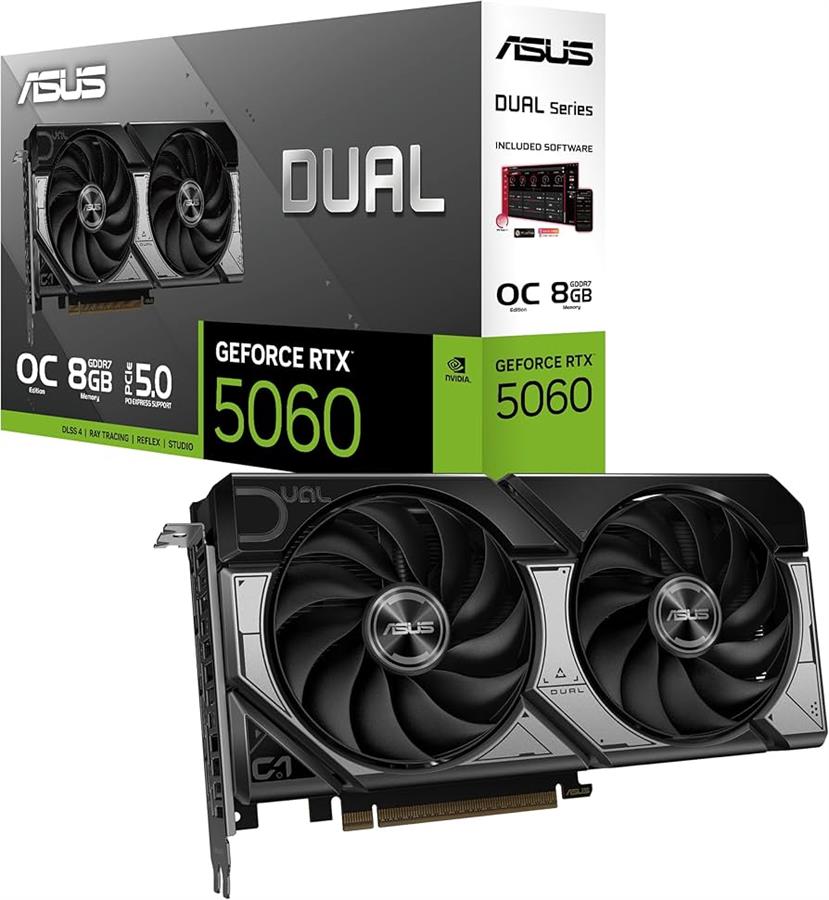 Placa de video RTX 5060 Asus Dual OC Edition 8 GB GDDR7