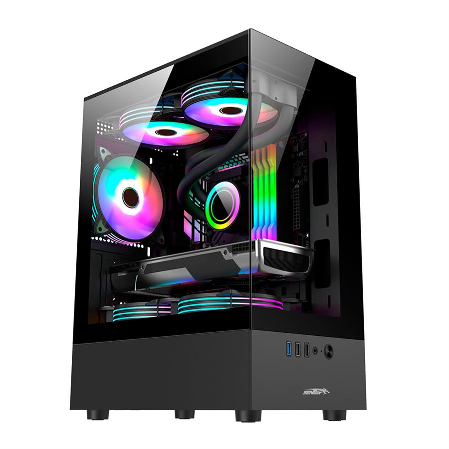 Gabinete Gamer Sentey H10 (6100-SF) Black (Sin Cooler)