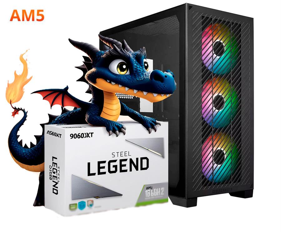 PC GAMER RX 9060 XT 16GB, RYZEN 5 7600, 32 GB DDR5, SSD 1000 GB