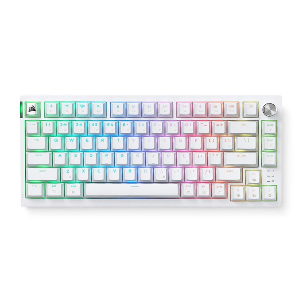 TECLADO CORSAIR K65 PLUS 75% RGB MECÁNICO – FROST WHITE