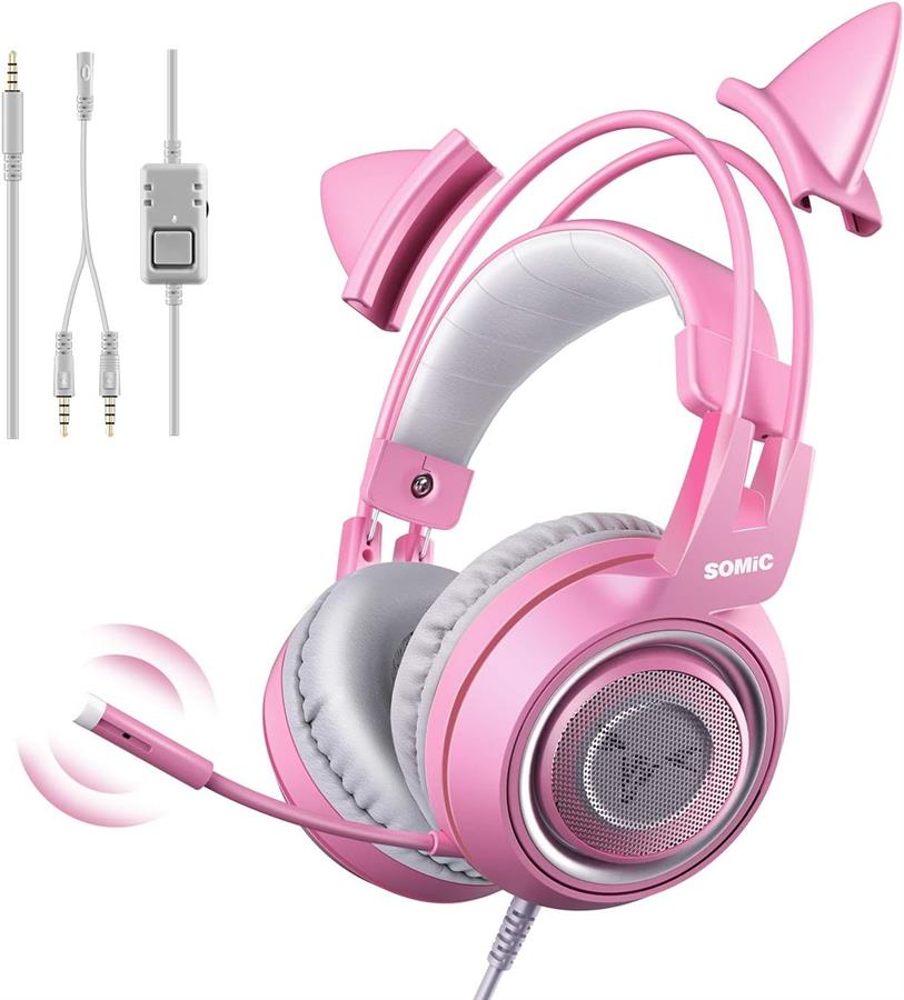 AURICULAR GAMER SOMIC G951 PINK - C/MIC, C/OREJAS