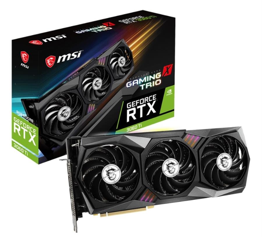 Placa de video RTX 3060Ti MSI Gaming X TRIO 8 GB (Fullbox) - OUTLET